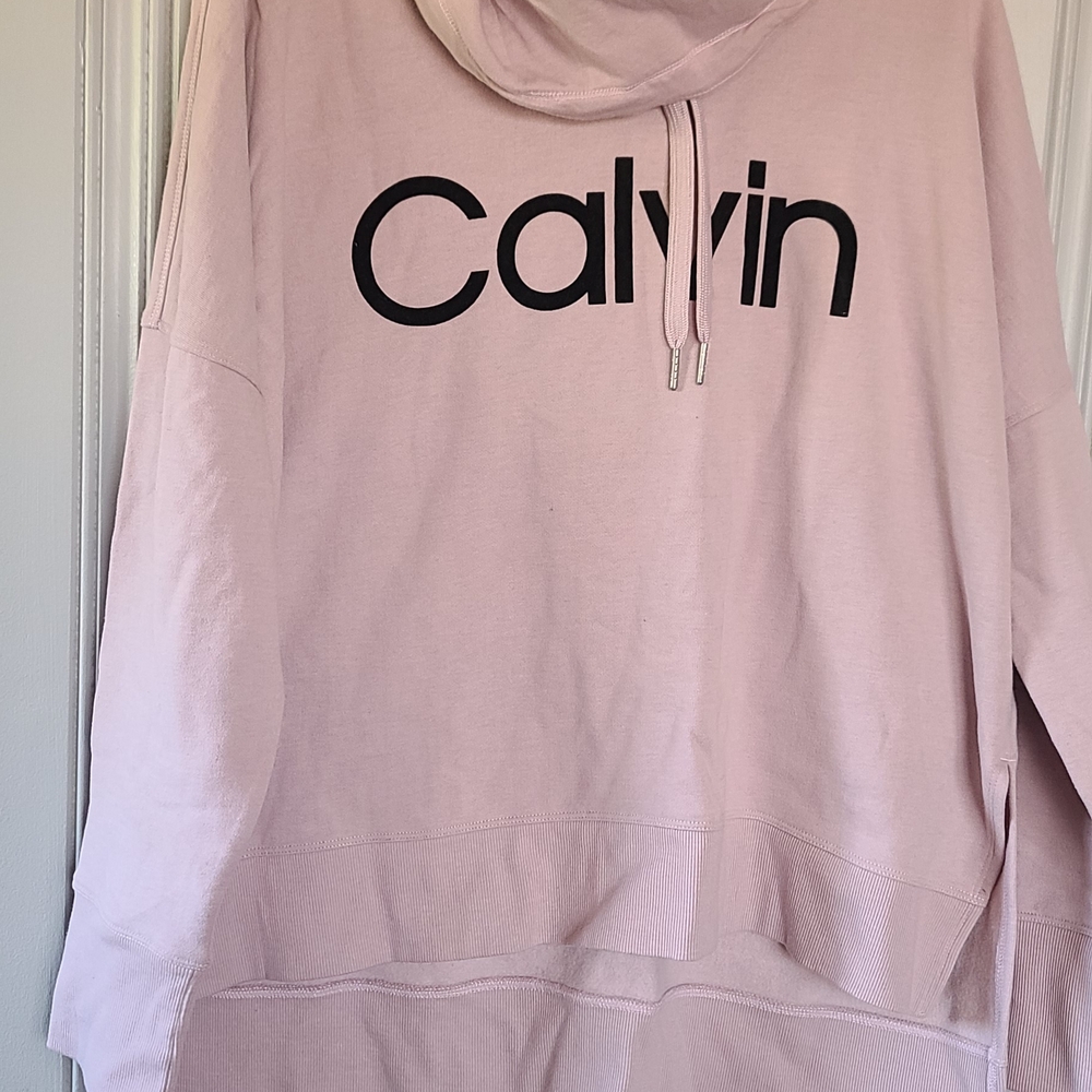 Calvin Klein Light Pink Logo Cowl-Neck Hoodie